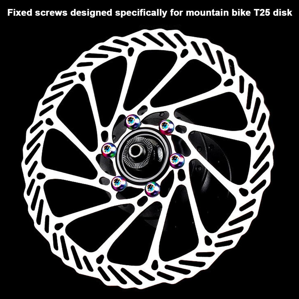 15 Vis T25 Pour Disque De Frein Vélo - Acier Allié Anodisé - MTB, Route, VTT