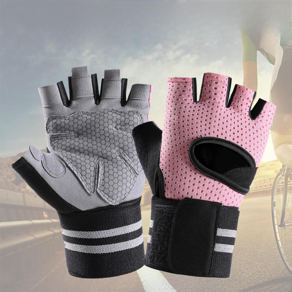 Men and Women Half Finger Extended Wrist Guards Anti Slip Weight Lifting Horizontal Bar Dumbbell Equipment Breathable Outdoor Sports Gloves