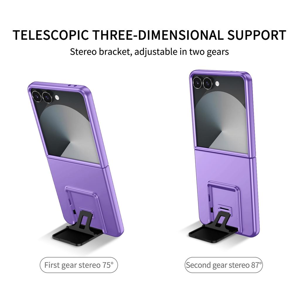 Luxury For Samsung Galaxy Z Flip 8 7 6 5 4 3 Foldable Phone Case With Hidden Bracket Shockproof Hard PC Back Cover Fundas