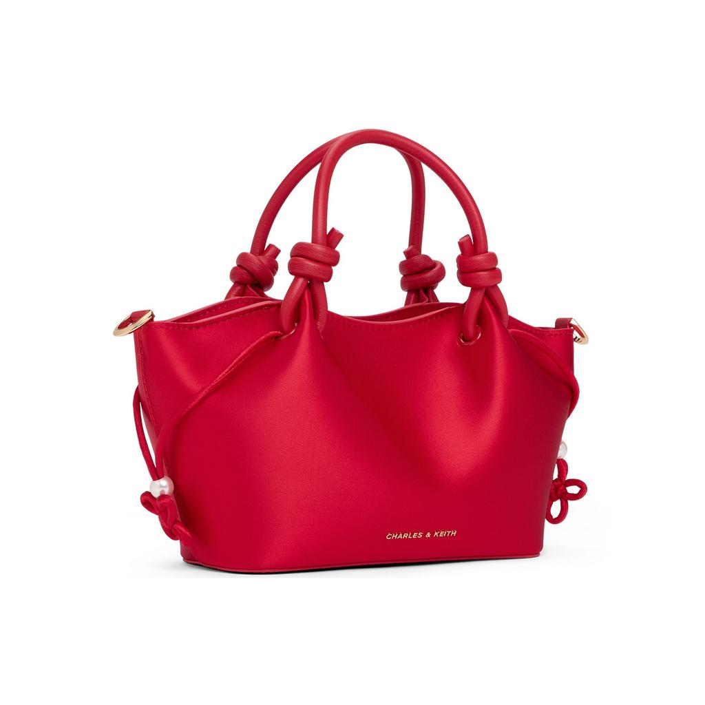 Charles & Keith Small CK 26 Knot Tote Bag Fabric Handbag Women tote bags Red Butter CK2-30782804-A
