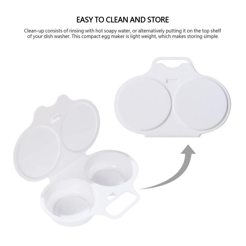 2PCS Microwave Egg Maker With 2 Cavity, Kitchen Cooking Mold Eggs Poacher Kitchen Gadgets Fried Egg Tool DIY Eggs Round Poached