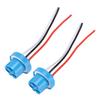 Pair 9007 Female Socket Harness Headlight Fog Light Universal for 9004 HB1 HB5 Bulbs 12V‑24V