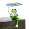 Frog Garden Statue Resin Animal Sculpture Cute Frog Statue for Garden Yard Patio Fairy Garden Accessories