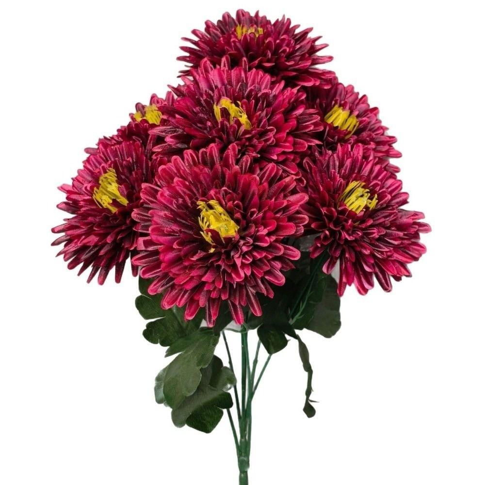 New 7 Heads Artificial Chrysanthemum Polychrome Large Fake Flower Anti-fading DIY Chrysanthemum Bouquet Home Decor