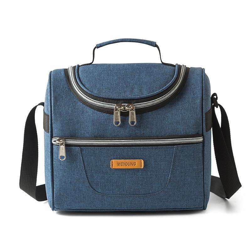 New Printed Oxford Cloth Insulated Bag Handheld Lunch Bag Waterproof Lunch Bag Student Large Capacity Crossbody Bento Bag