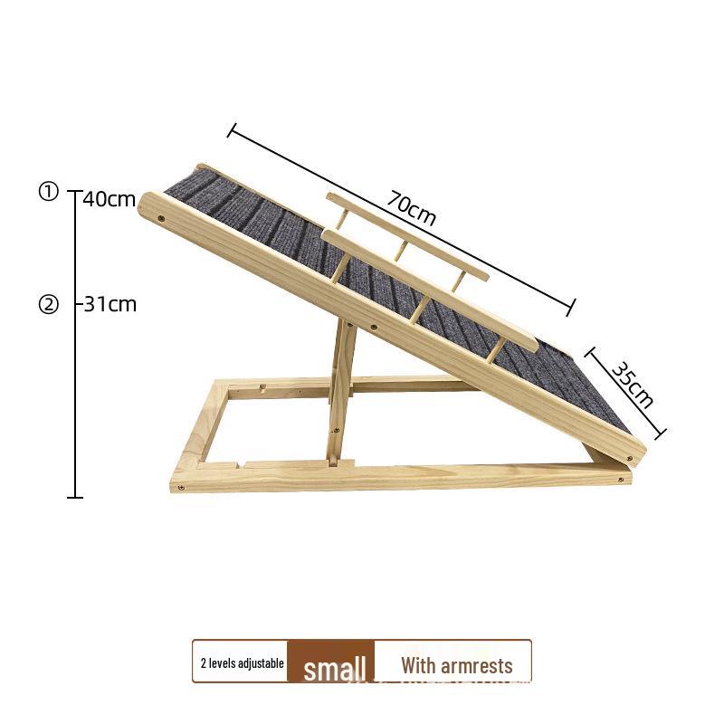 Solid Wood Pet Stairs: Anti-Slip Dog Ramp Ladder for Older and Small Dogs