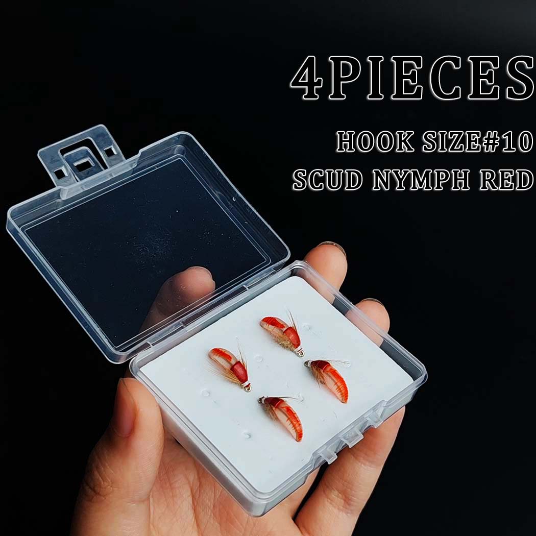 

4/8 шт./Коробка Рибальські мушки Приманка-Скуд Німфа Чорний&Червоний-Сухі мушки Німфа Мушка Ручної в язки Мушки для Форелі Щуки Харіуса Мушка Приманка 4Pcs-Red