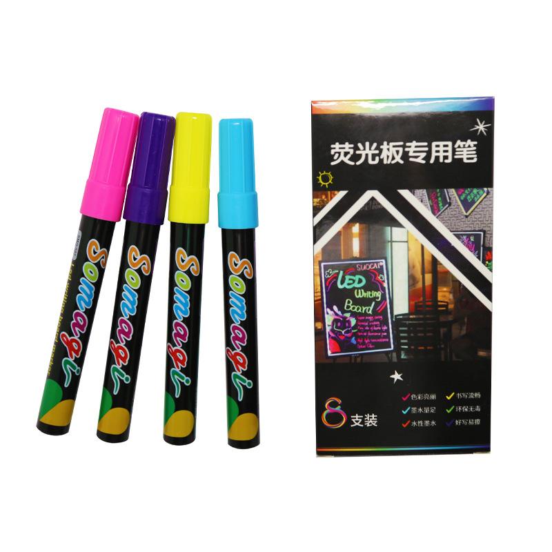 Erasable Fluorescent Board Marker, Electronic LED Screen Drawing Pen, Colorful Marker, Flashing Glass Graffiti Pen