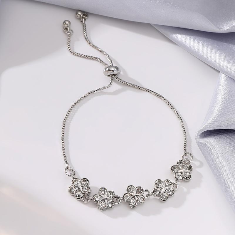 Fashion Geometric Crystal Adjustable Fringed Bracelet Ins Niche Light Luxury Personalized Bracelet High-end Jewelry