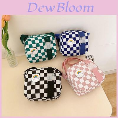 Stylish Children's Checkerboard Canvas Bag Ideal For Boys' Casual Outings And Everyday Use