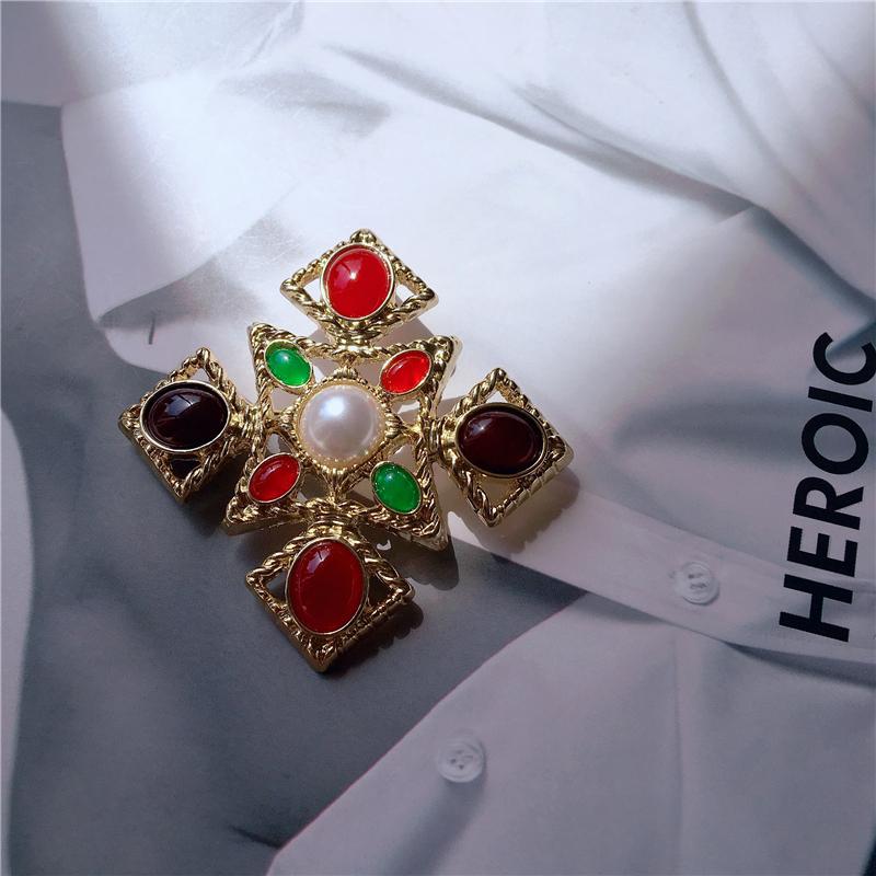 

Креативная брошь с драгоценными камнями в стиле ретро барокко, роскошная дворцовая вечеринка для женщин, аксессуары для одежды, броши, праздничные подарки