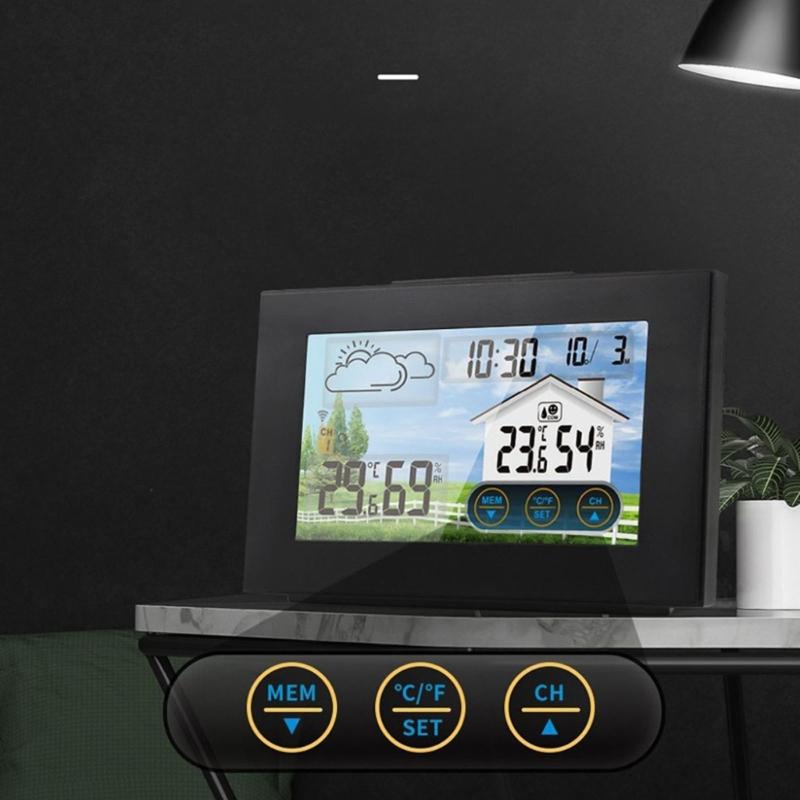 Wireless Weather Forecast Station Featuring 433MHz Remote Sensors Digital Calendar Alarm Temperature Humidity Monitor