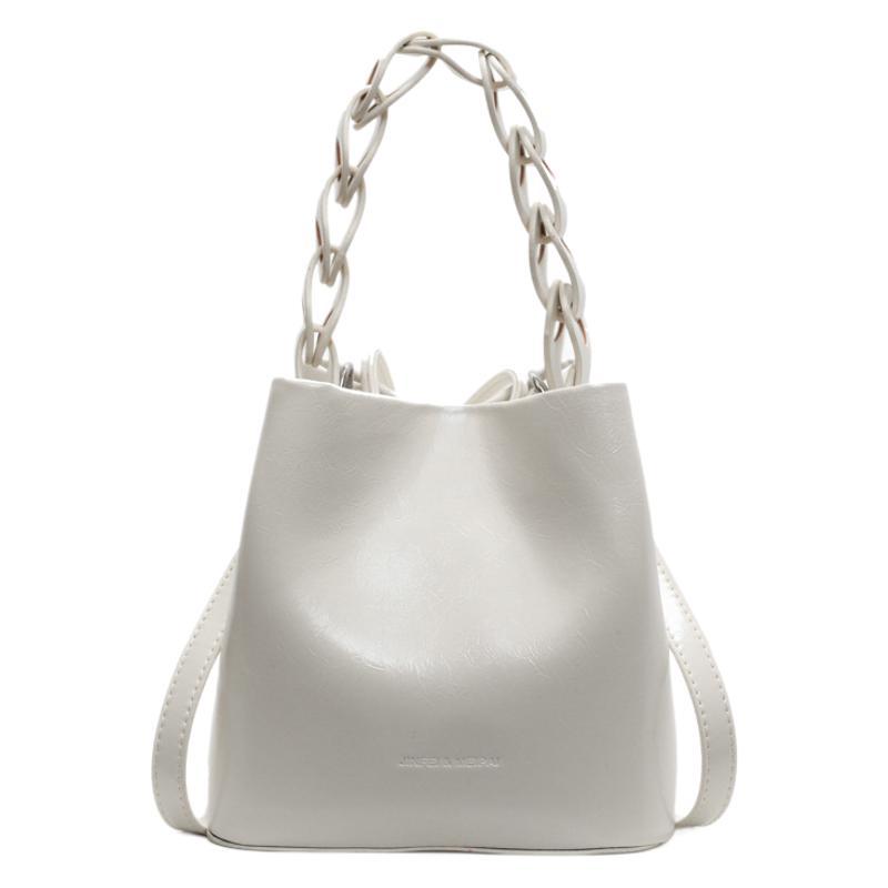 Simple Solid Color Bags High-end Texture Retro Small Bags Women's Crossbody Bags Popular Women's Woven Hand-held Bucket Bags