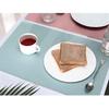 Double-Sided Square Leather Table Mat (Sky+Silver)