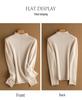 Women's High Neck Cashmere Wool Pullover – Solid Color, Half Sleeve, Inner Rolled Edge, Perfect Base Layer for Autumn/Winter.