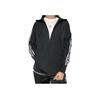 Adidas Classic Color Block Striped Hooded Zip Jacket Women Jacket Black EH6485