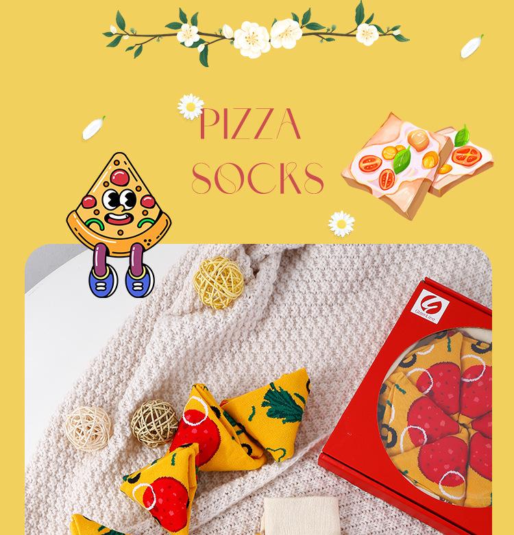 Pizza Box Novelty Cotton Socks – Unisex, Anti-Odor, Sweat-Absorbing, Breathable.