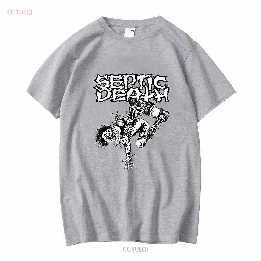 Septic Death skater shirt hardcore punk trashcore long or short sleeves vintage Washed Stylish graphic designer clothes Unisex
