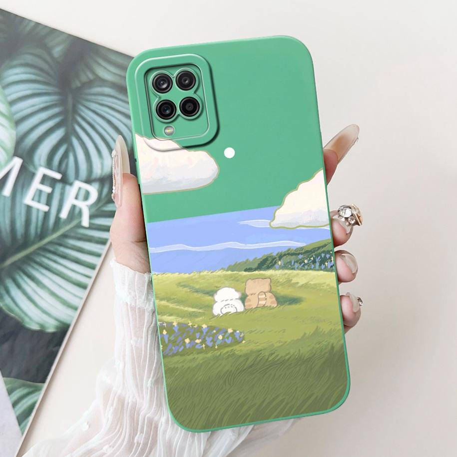 For Samsung Galaxy A12 Case SM-A125F Camera Protection Cover Cute Cartoon TPU Phone Case For Samsung M12 F12 SM-M125F A 12 Funda