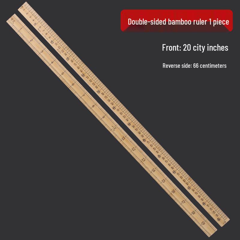 High-Quality Dual-Scale Bamboo Tailor's Ruler for Hanfu Cutting