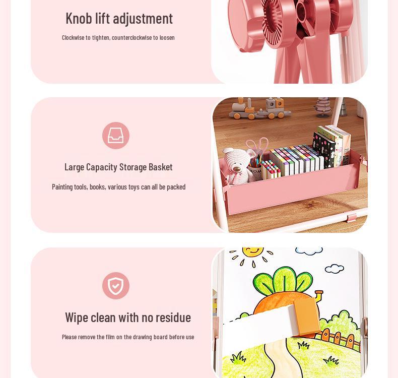 Double-Sided Magnetic Easel: Children's Erasable Drawing & Teaching Board