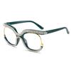 Fashion Cat Eye Glasses with Rhinestones Vintage Trendy Design Oversized Eyeglasses Women for Decoration