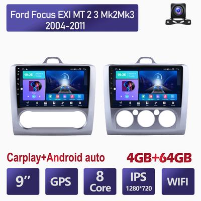 9 Inch 2 Din Car Radio For Ford Focus EXI MT 2 3 Mk 2 2004 - 2011 Multimedia Video Player Navigation Android Auto 2 Din
