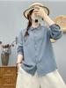 2026 Spring Women's Solid Color Slim Fit Long-Sleeve Single-Breasted Brushed Pocket Shirt