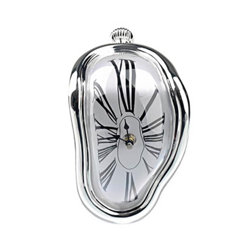 Creative Melting Table Clock with Roman Numerals – Retro Twist Design for Home and Office Decor