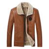 Neue All-in-One-Herrenjacke aus Pelz im Herbst und Winter sowie samtig-verdicktes, warmes Motorrad-Lederjackenoberteil