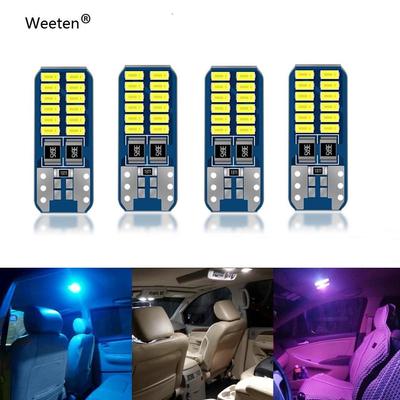 2pcs Auto Canbus T10 LED W5W LED Bulb Vehicle Interior Map Dome Trunk Light Car Lighting 3014 24SMD