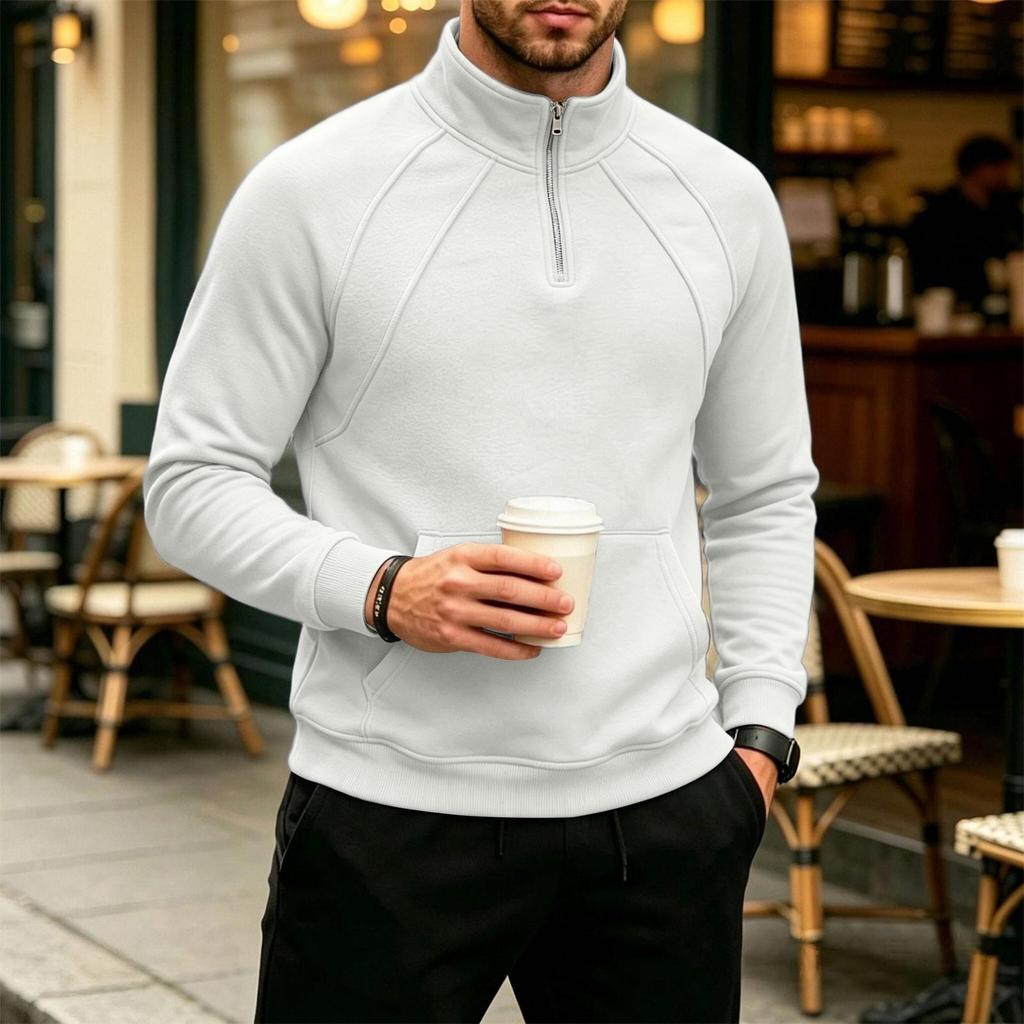 Men's Knit Long Sleeve Sweatshirt Casual Loose Fit Pullover for Everyday Wear
