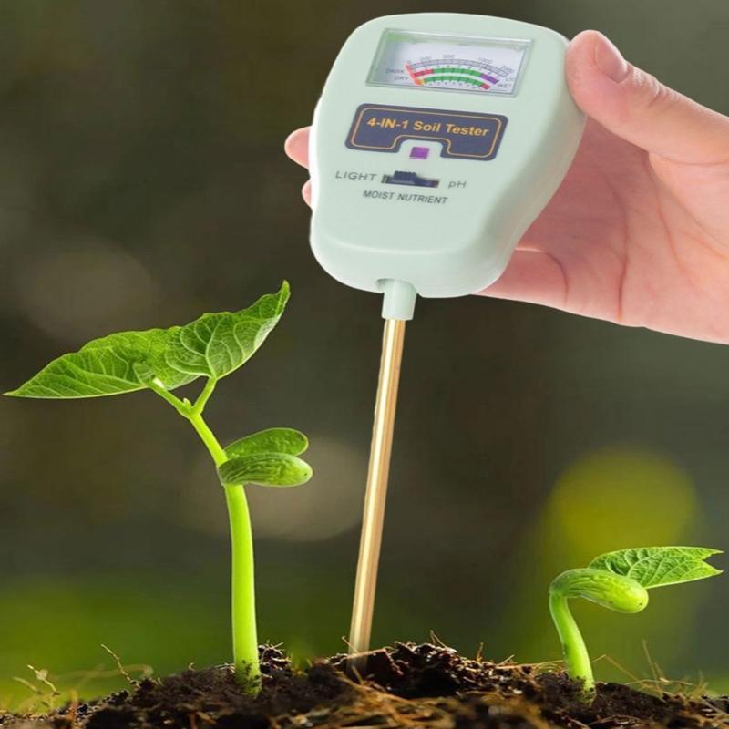 Soil MoistureMeter, 4 In 1 Soil Tester, SoilMoisture/Light/Nutrients/Acidity Meter for Gardenings, Lawn, FarmingS