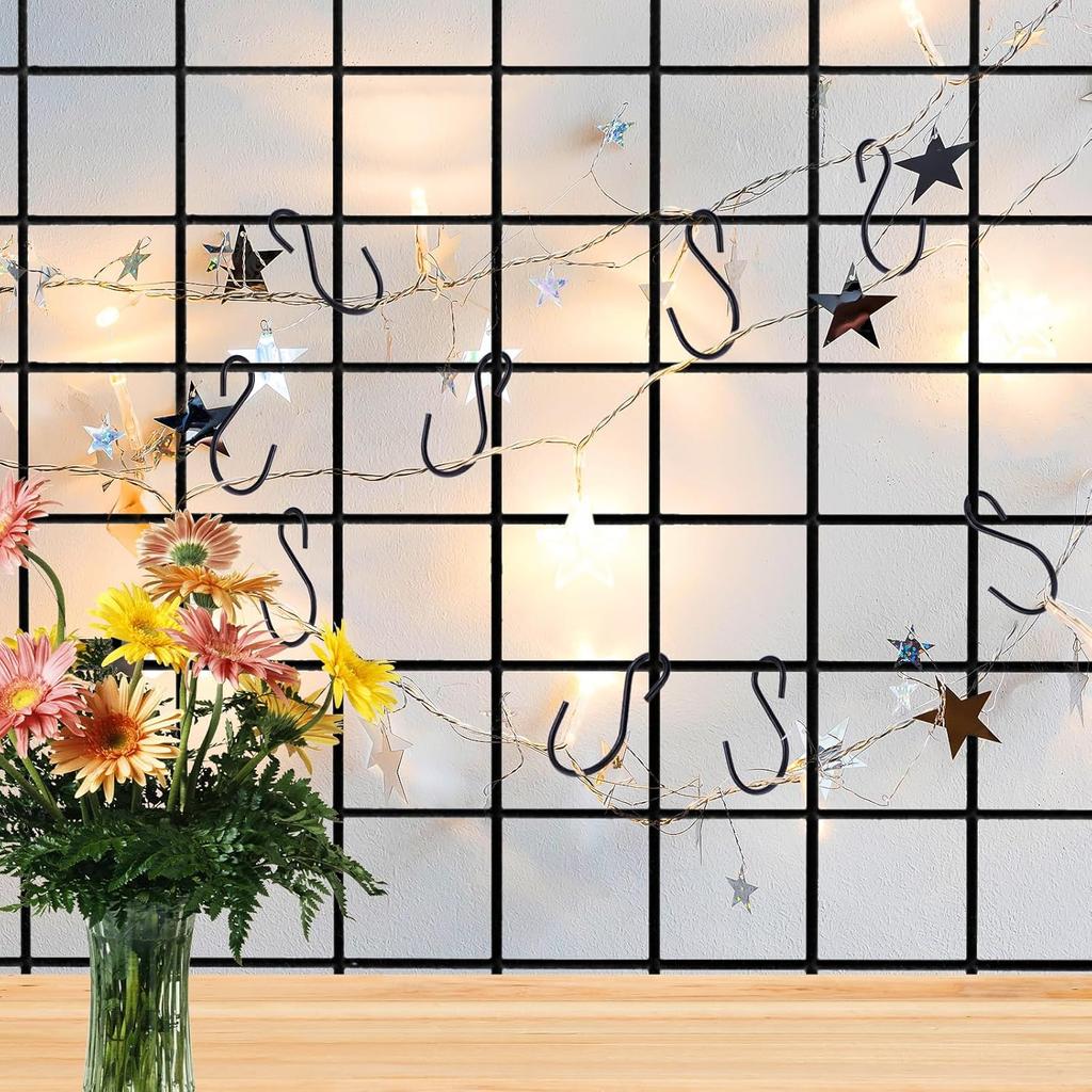 60 Pack Small S Hooks, 1.5 Inch S-Hooks Ornament Storage Hook for Hanging Jewelry Black S Shaped Hook for Spoons Pans Utensils Kitchenware Potted