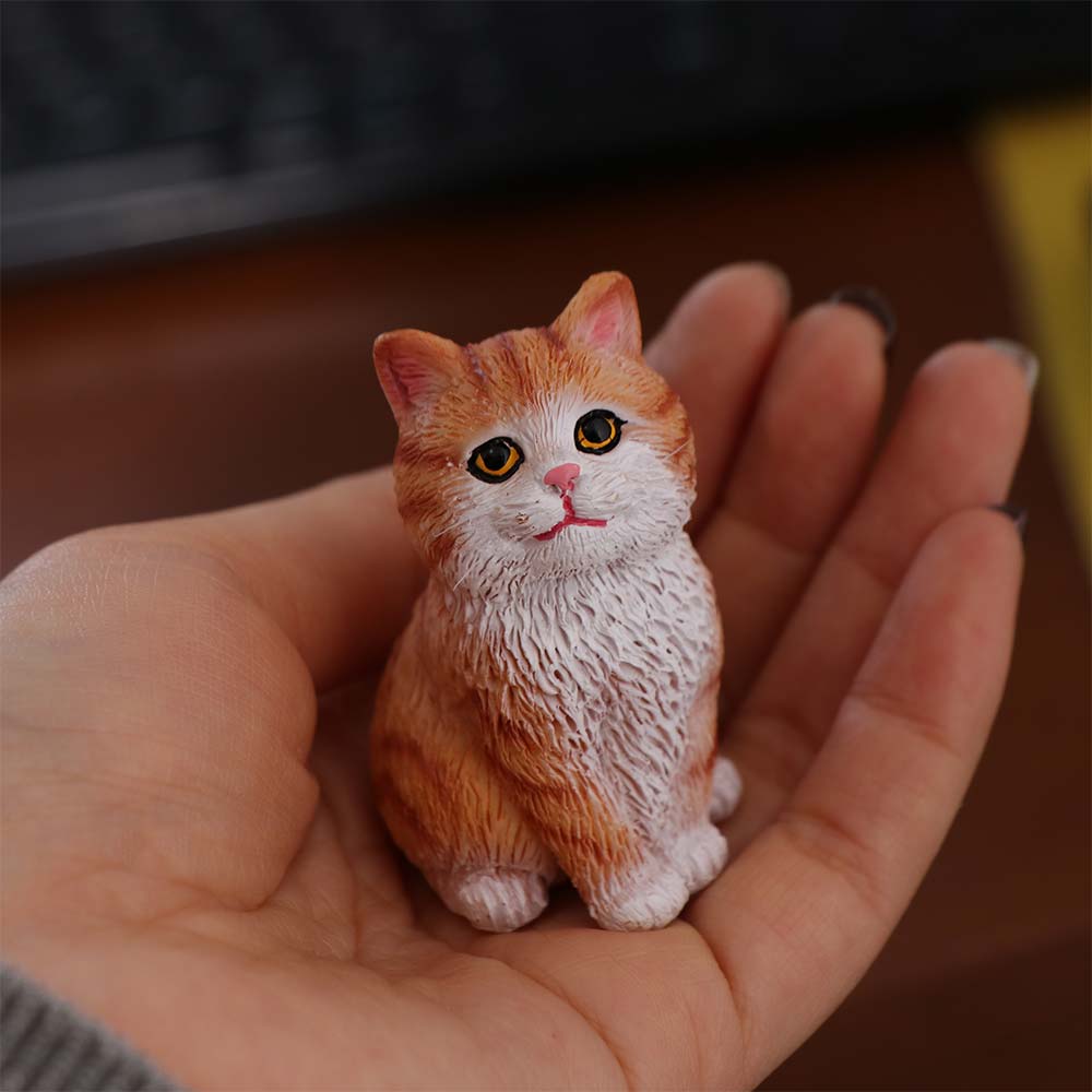 Simulation Cat Pet Model Cute Mini Cat Decoration Creative Cat Ornament Car Interior Decoration