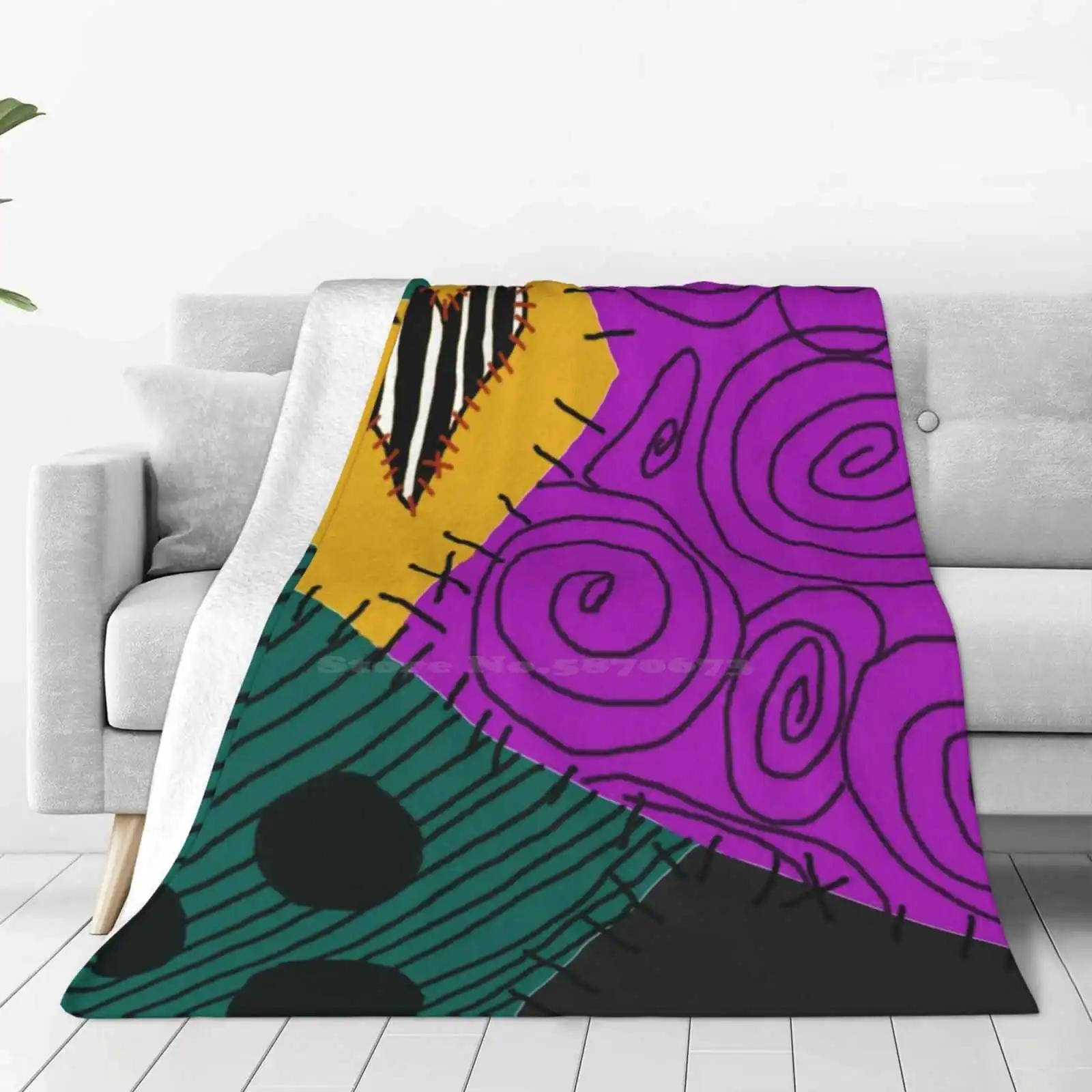 Sally s New Patch Blanket Soft Warm Travel Portable Blanket Sally Love Heart Patch Tim Burton 100cmx150cm