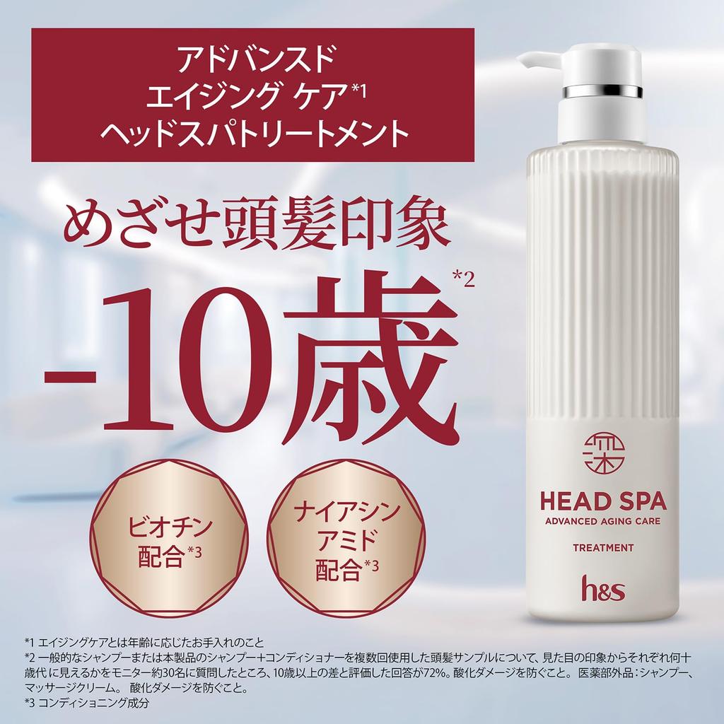 Deep Head Spa Treatment 435g Pump Advanced Aging Care h&s [New Model] H&S