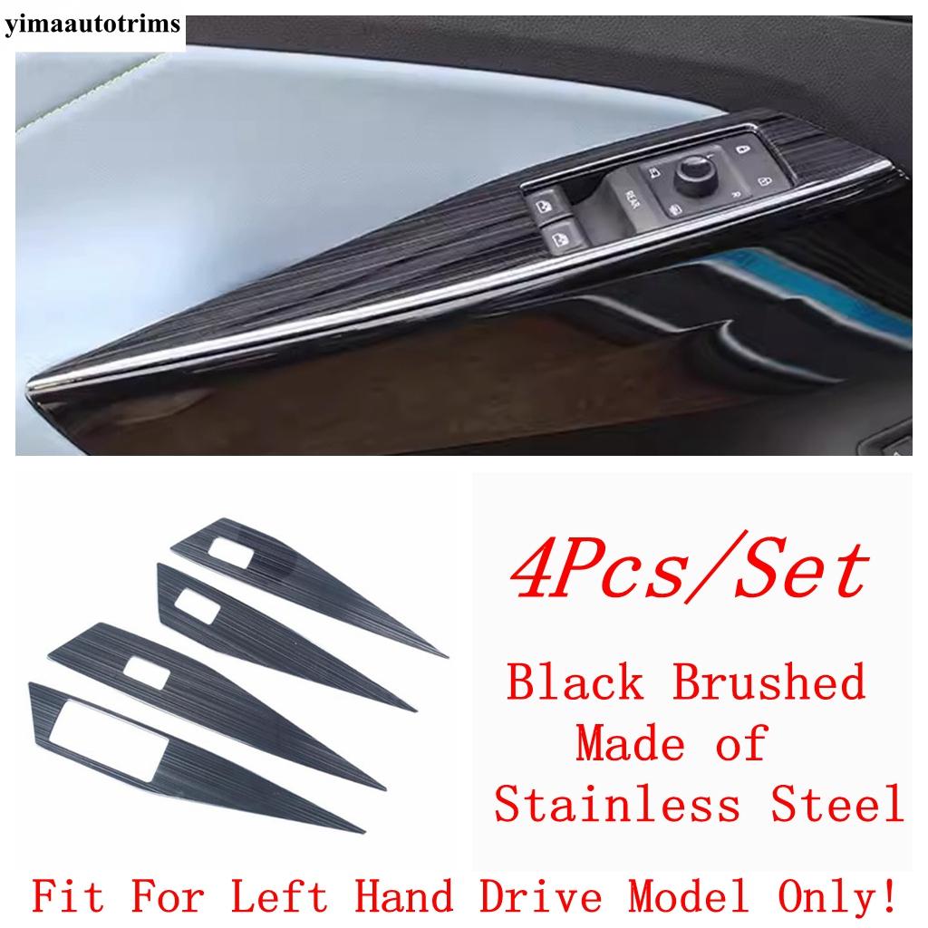 Auto Innen Tür Armlehne Fensterheber Knopf Panel Abdeckung Zierleiste Für VW Volkswagen ID.4 ID4 - 2025 Karbonfaser Optik Zubehör