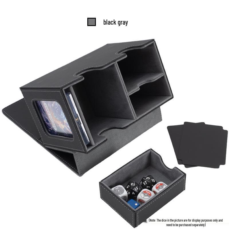 Dual Compartment Game Card Storage Box for 160+ Double Sleeved Cards - Fits Werewolf, Pokemon TCG, Ultraman Decks
