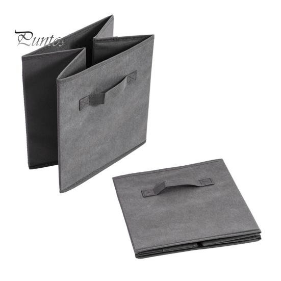 Foldable Storage Box with Reinforced Handle Large Capacity Collapsible Clothes Basket Multi-Functional Organizer