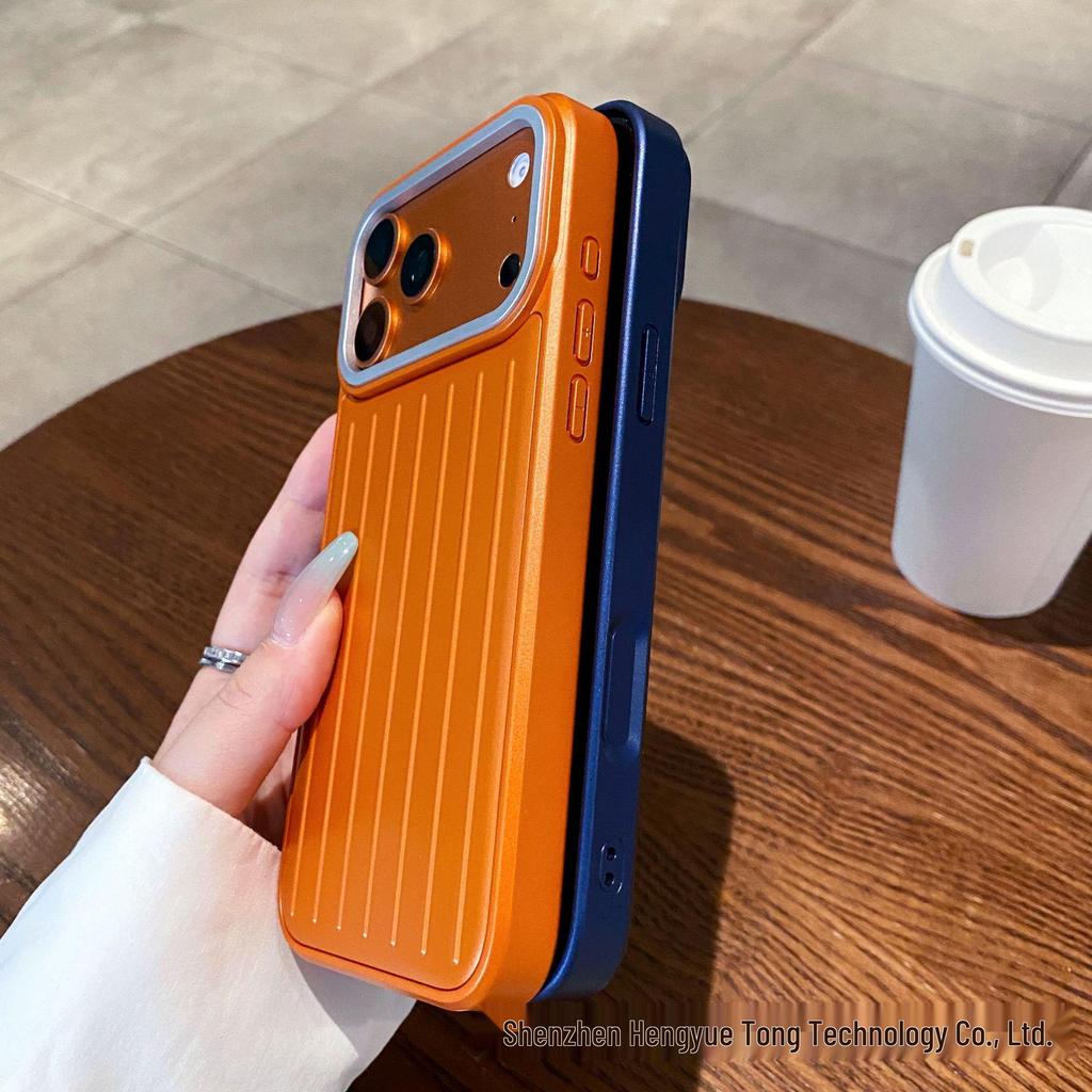 iPhone 17 Pro Max Three-in-One Stripe Suitcase Phone Case for Apple 16 Pro