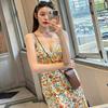 17/5000 Women's Summer Print Sexy Backless Lace Halter Dress