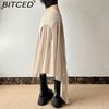 BITCED Summer Women's Solid-Color Slim-Fit Streetwear High-Waisted Asymmetric Skirt