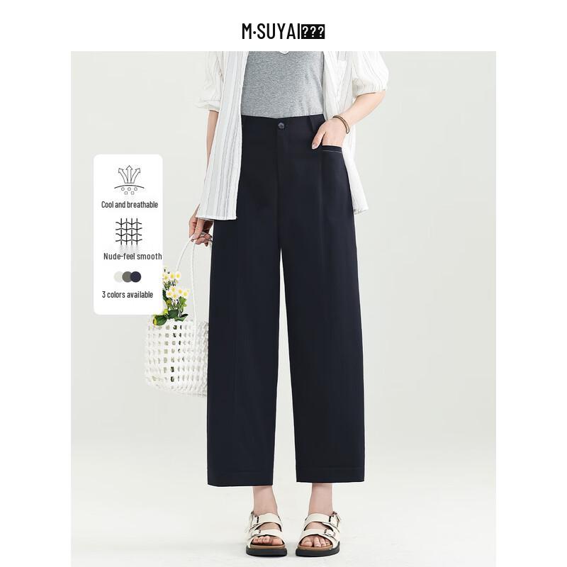 Mengshuya Women s Slimming High-Waist Banana Crop Pants 30