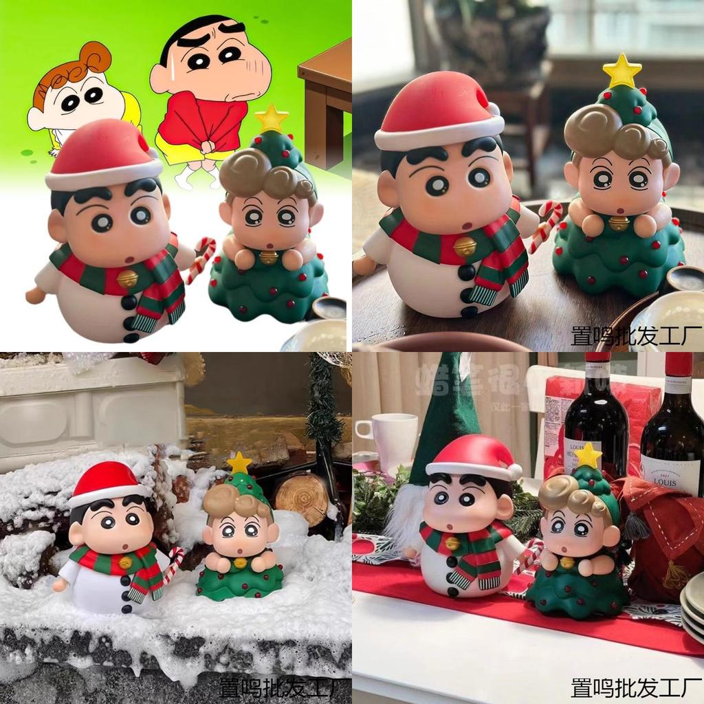 Adorable Crayon Shinchan Christmas Snowman Character Figurine For Desktop Decoration
