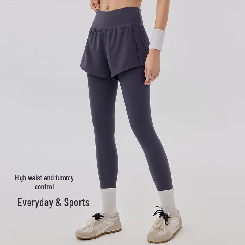 Damen Faux-Zweiteiler High-Waist Yoga & Pilates Leggings