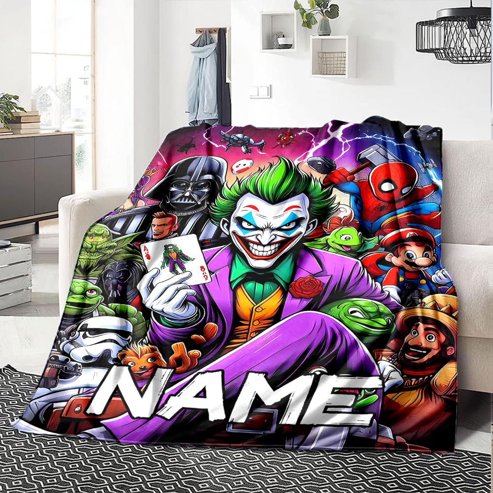 Customiz Name Personality Harley Quinn and the Joker Blanket Soft &Warm Sofa Office Bed Travel Lunch Break Blanket, Gift Suitable All Seasons