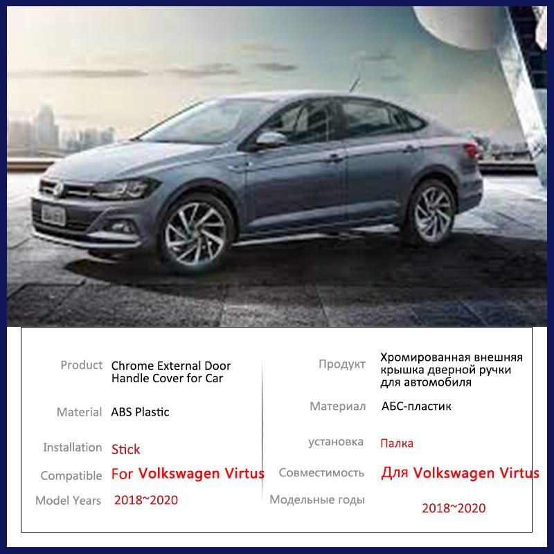 for Volkswagen VW Virtus 2018   Gloss Black Smart Door Handle Cover Protective Style Stickers Trim Car Accessories Parts