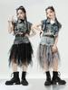 Mädchen Jazz Dance Hip Hop Denim Performance Outfit - Trendiges Kinder Laufsteg Set