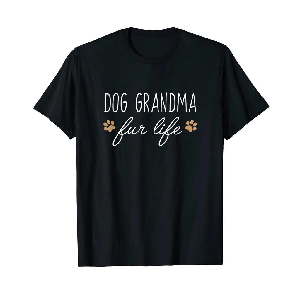 Funny Dog Owner T Shirt Grandma Fur Life black vintage Washed Slightly Top For Everyday Wear Soft Unisex Comfortable streetwear
